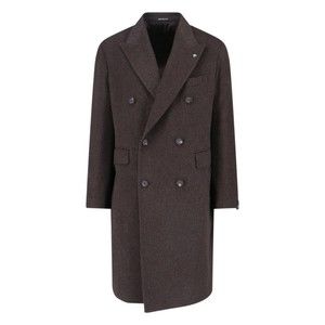 Tagliatore Pino Lerario Double-Breasted Coat Brown - NWT